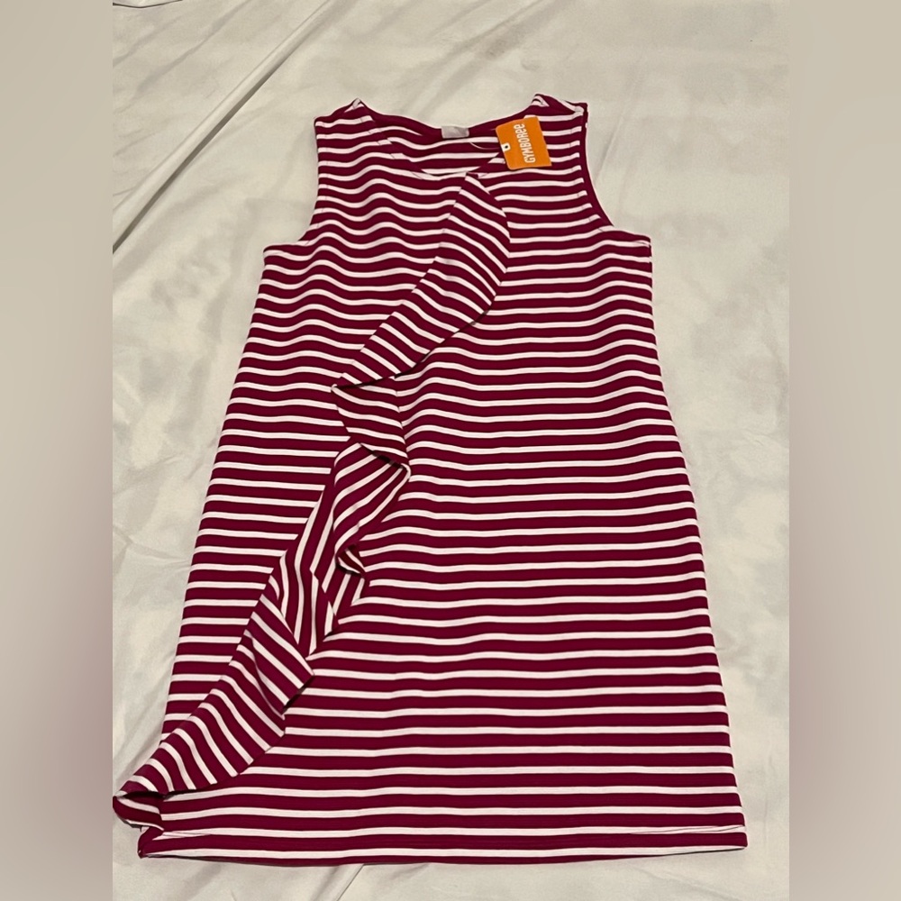 NWT Gymboree Size L (10-12) Pink and White Stripe Dress